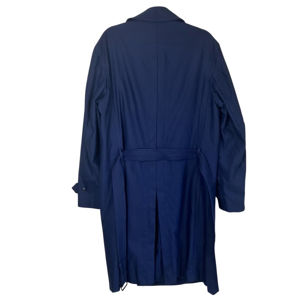 Banana Republic Mens Heritage Collection Navy Water Repellent Long Trench Coat - Picture 4 of 16